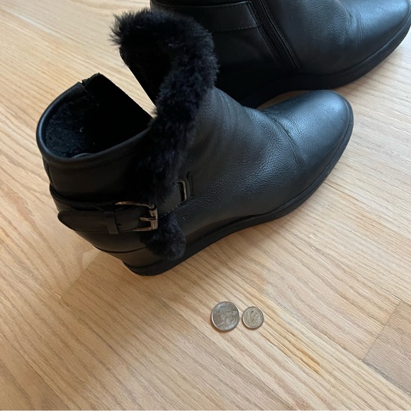 LAST CHANCE❗️Chic Ankle Winter Wedge Boot - Leather & faux shearling - Picture 6 of 8